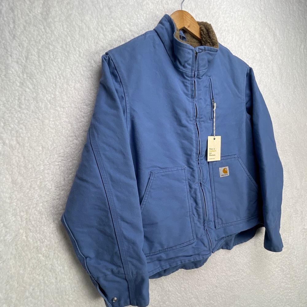 Carhartt‎ Jacket Sherpa Lined Womens Medium WJ022 FHB French Blue NWT - Picture 13 of 16